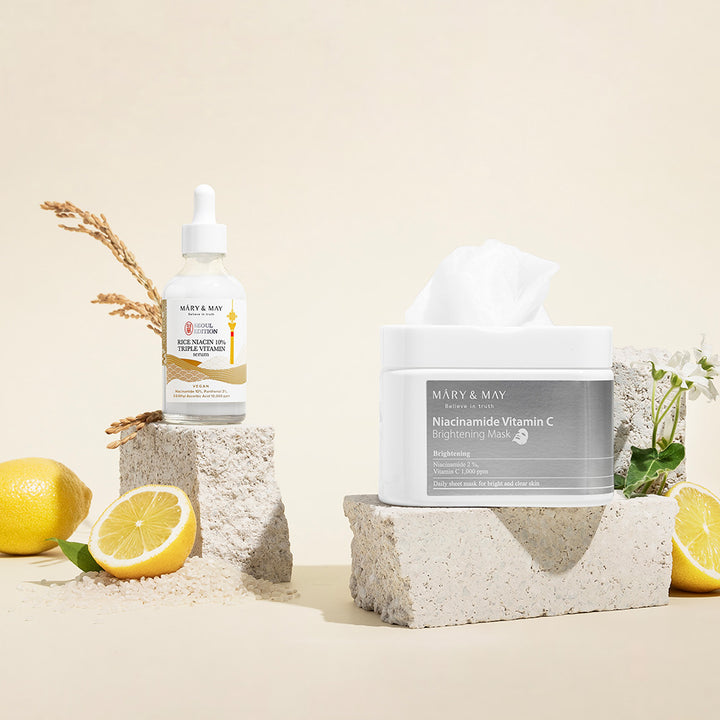 [Mary&May] Rice niacinamide 10% Triple Vitamin Serum 80ml