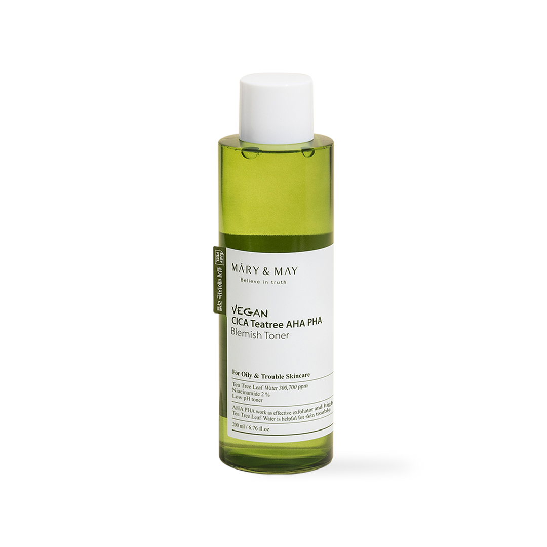 [Mary&May] Vegan CICA Tea Tree AHA PHA Blemish Toner - 200ml