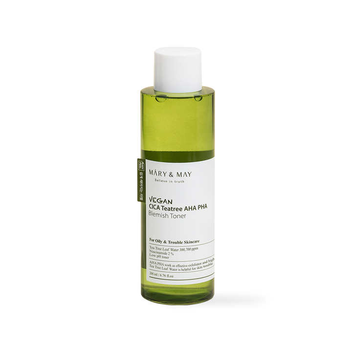[Mary&May] Vegan CICA Tea Tree AHA PHA Blemish Toner - 200ml