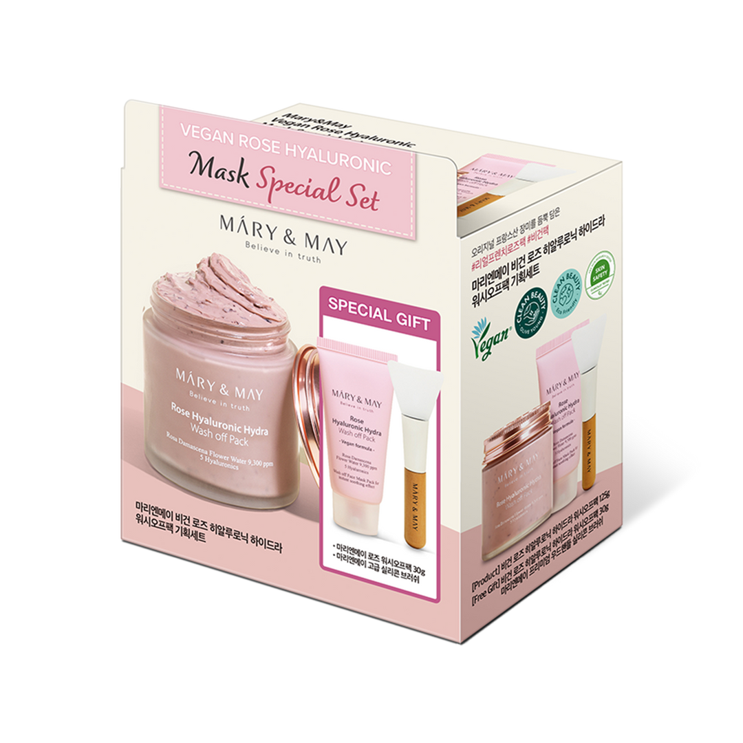 [Mary&May] Rose Hyaluronic Hydra Wash Off Pack Special Set (125g+30g)